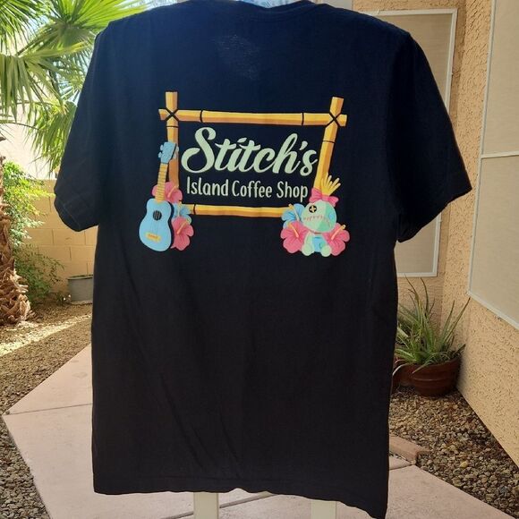 Black Womens Medium Shirt with Colorful Graphic Disney Stitch - Picture 4 of 5